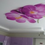 натяжные потолки фото для кухни орхидея